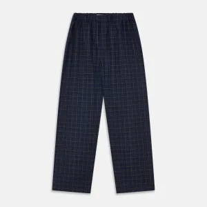 Blue Multi Check Wool Hasting Pyjama Trousers