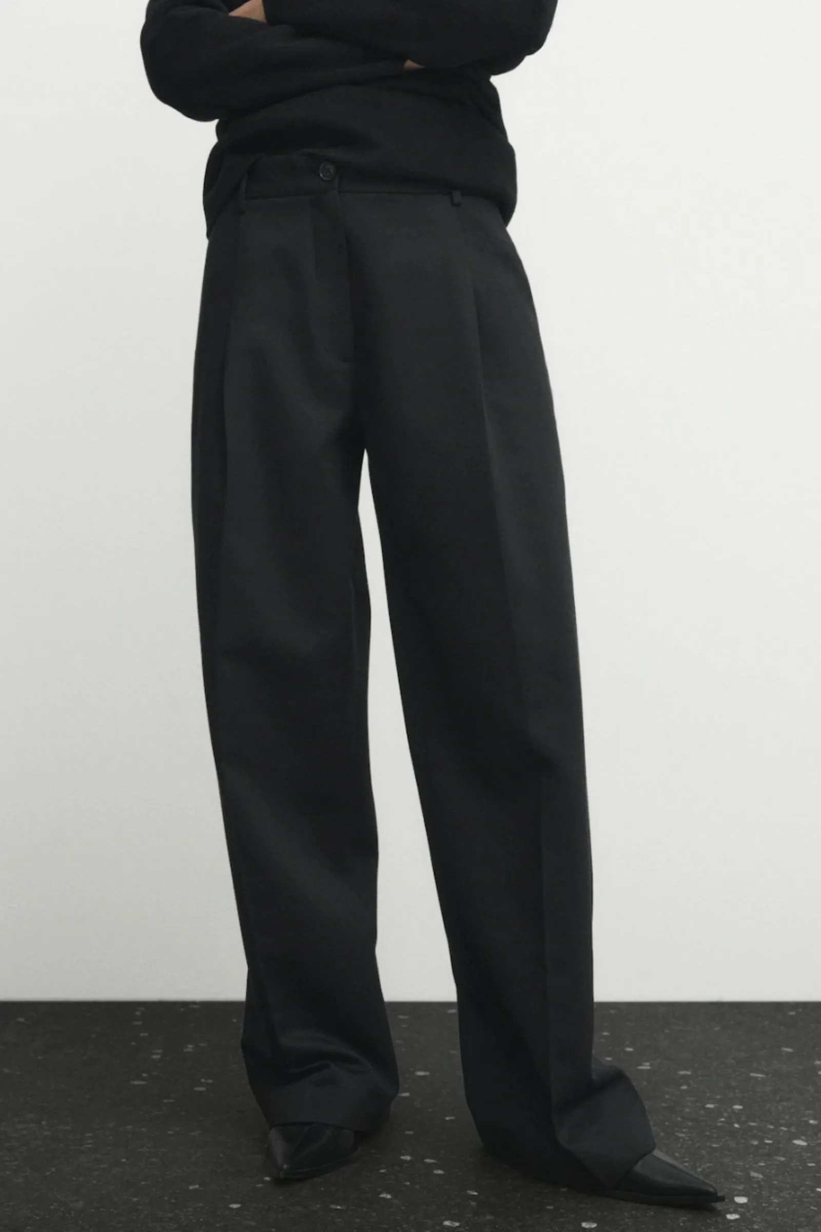 Full Length Darted Black Trousers